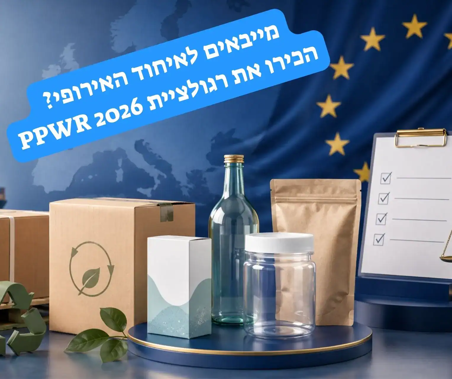 אריזות מוצרים, קרטונים וחומרי אריזה למחזור על רקע האיחוד האירופי, בהמחשת רגולציית PPWR ליבואנים.
